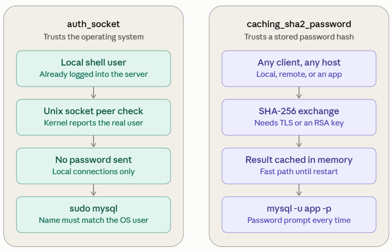 auth_socket and caching_sha2_password - MySQL Root Password