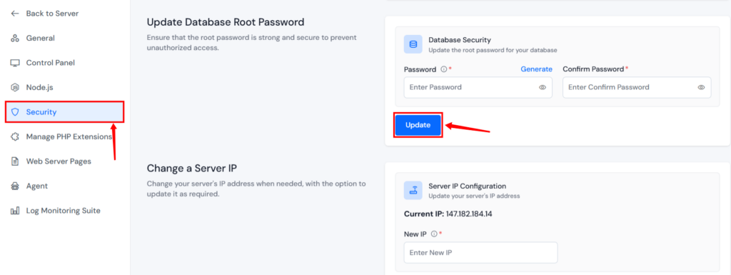 change the MySQL Root Password