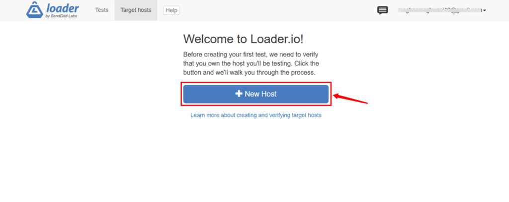 add website to test - Website Load Testing