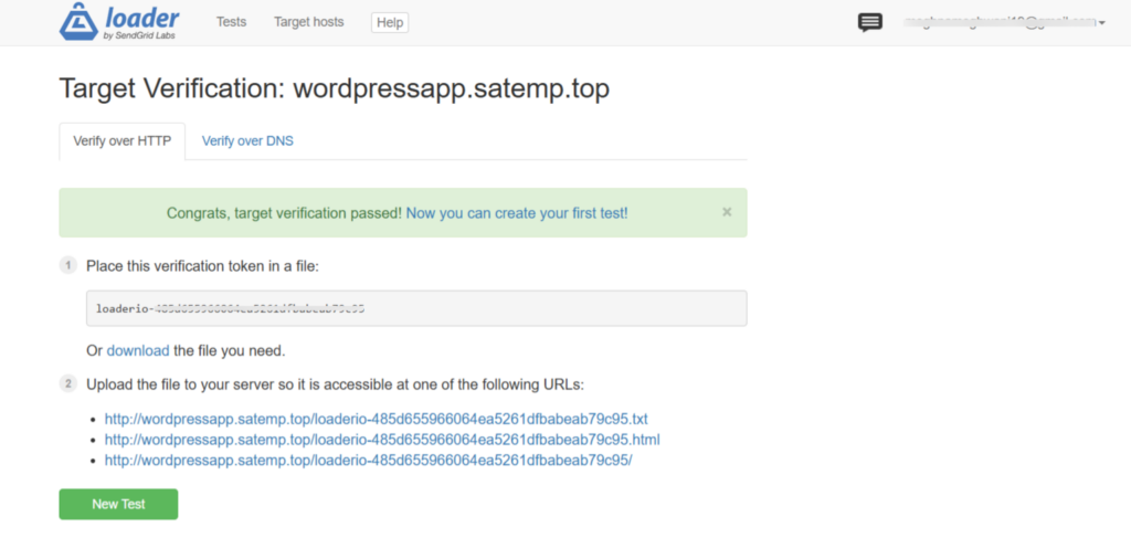 start test - Website Load Testing