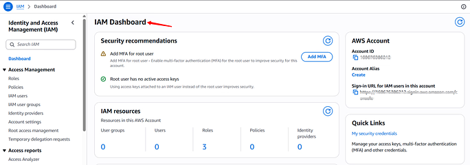 Amazon Lightsail Server iam dashboard