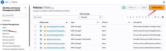 create policy - Amazon Lightsail Server