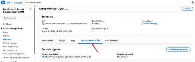 security credentials