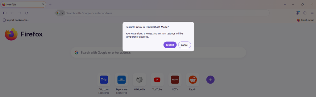 firefox troubleshoot mode