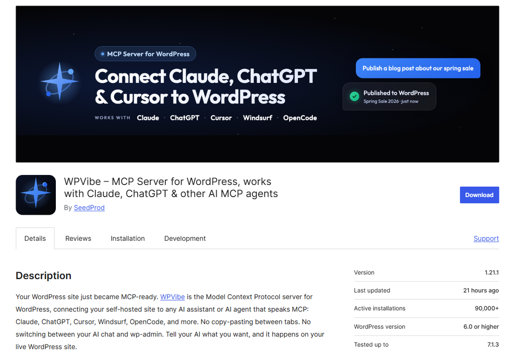WPVibe - MCP Plugins for WordPress
