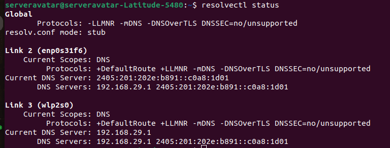 resolvectl